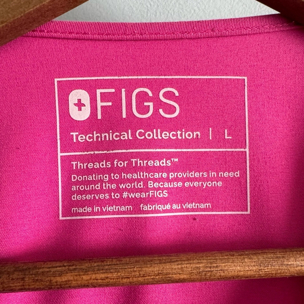 FIGS Pink Catarina Scrub Top berry color